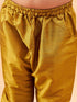 Boy's Maroon Woven Jacket With Mustard Kurta And Pyjama Set